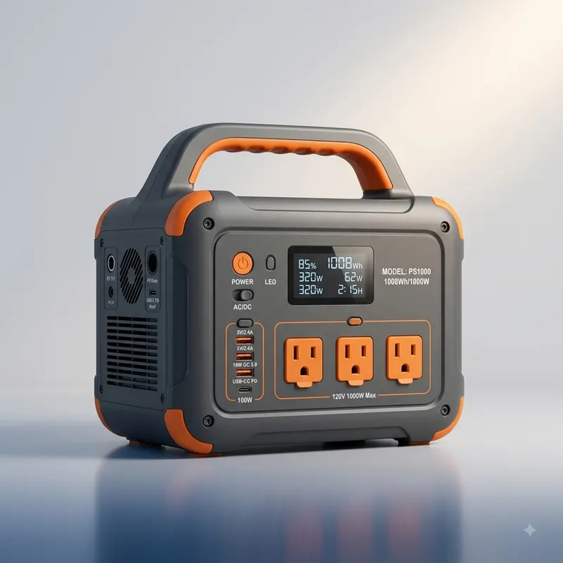 Illustrative render of a portable power station